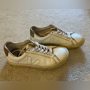 Veja esplar white shoes, size 4.